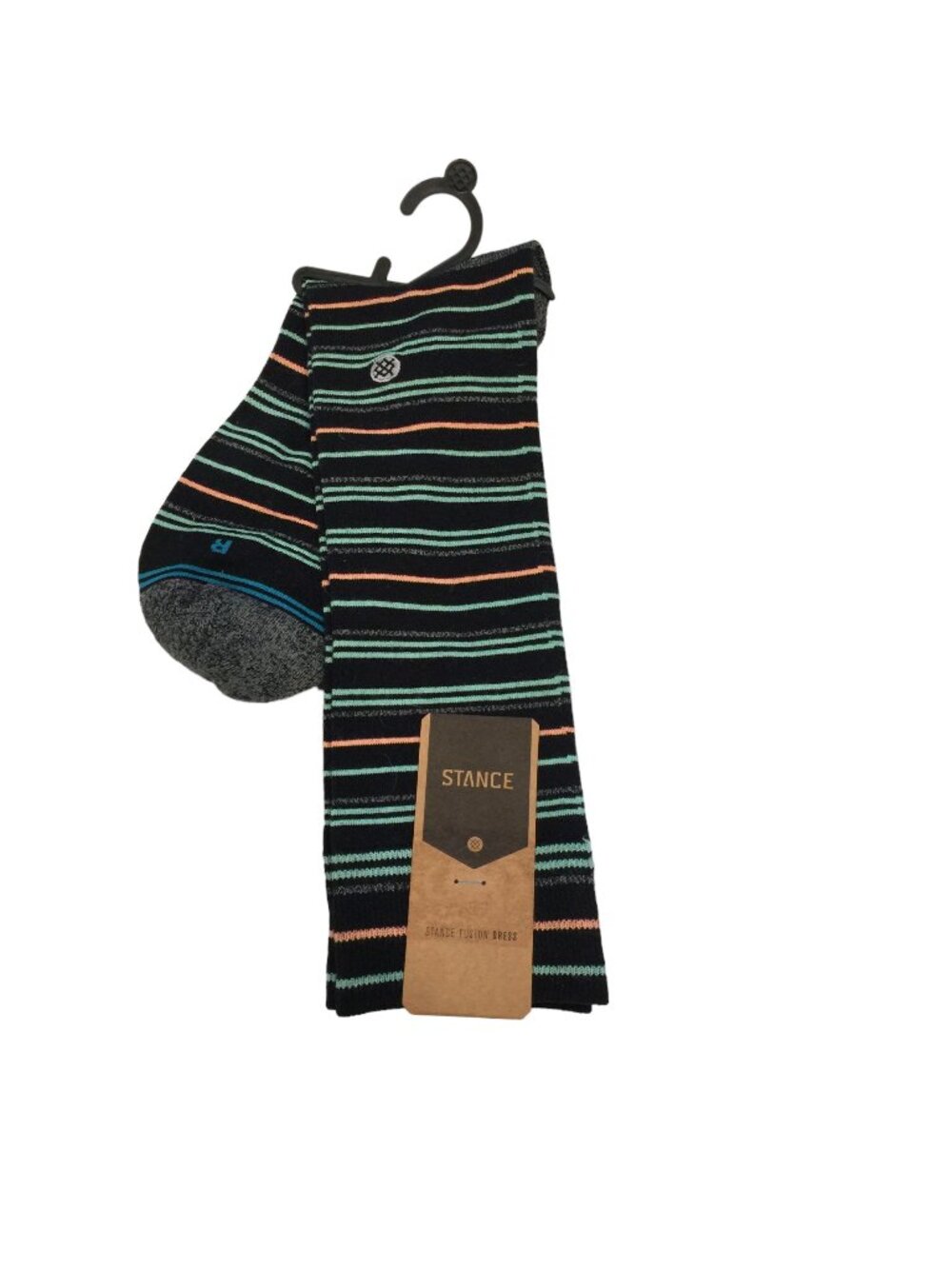 STANCE Fusion FELIX DRESS Socks Men's Crew Size Large 9-12 Striped Black